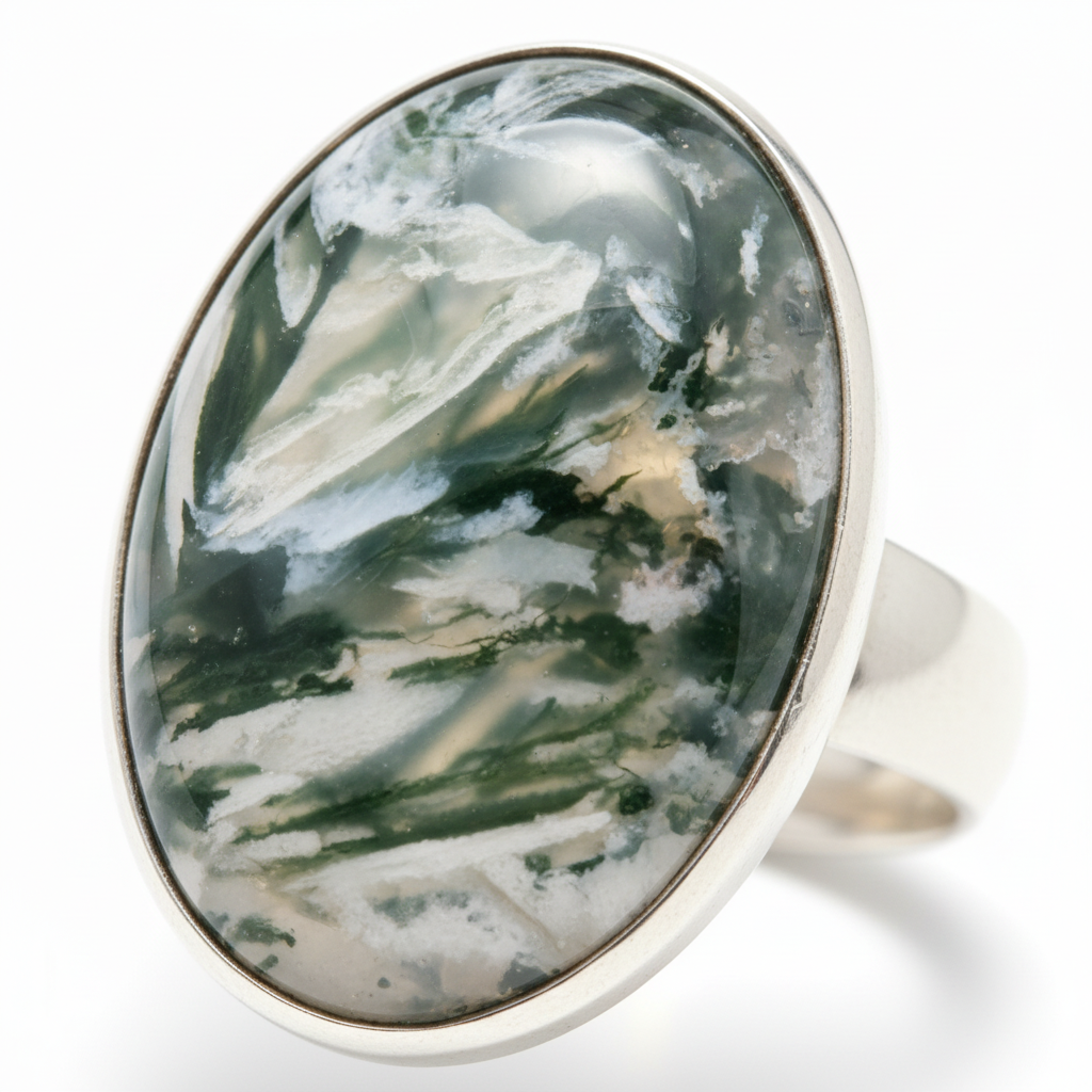Ασημένιο δαχτυλίδι με οβάλ πέτρα από αχάτη βρύου, Ασημένιο δαχτυλίδι, Vintage κοσμήματα, Χειροποίητο δαχτυλίδι, Ελληνικά κοσμήματα