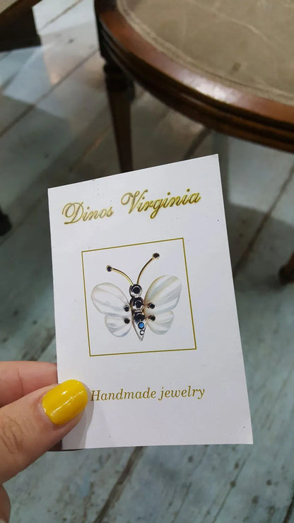 Sterling Silver Ring and Blue Topaz in 18 k. gold, Handmade Ring, Greek Jewelry, modern Ring, Handmade Ring, Greek Jewelry - Dinos-Virginia