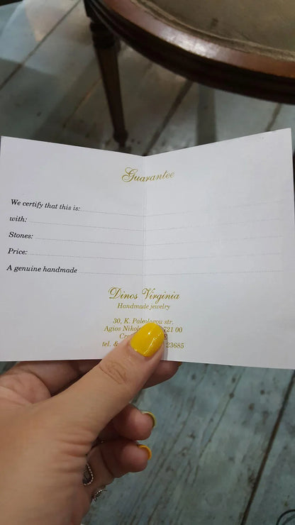 Sterling Silver Ring and Iolite Stone in 18 k. gold, modern Ring, Handmade Ring, Greek Jewelry - Dinos-Virginia