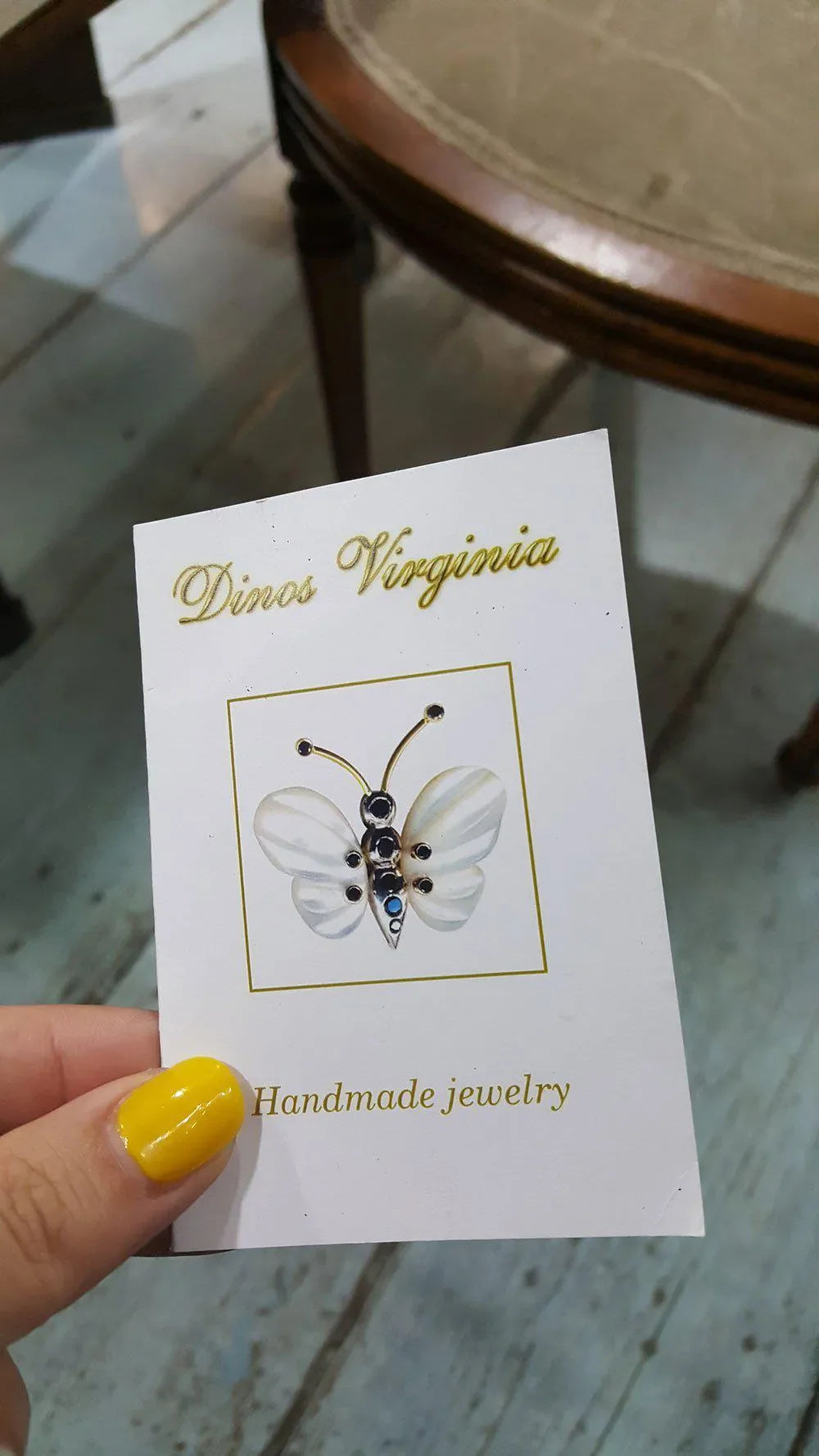 Sterling Silver Ring and Iolite Stone in 18 k. gold, modern Ring, Handmade Ring, Greek Jewelry - Dinos-Virginia