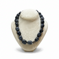 Necklace with Black Onyx stones and sterling silver elements (PE-37)